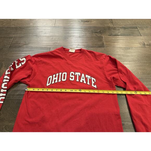 Champion Authentic Mens Red NCAA OHIO STATE Buckeyes Long Sleeve Shirt Size L - Picture 8 of 8